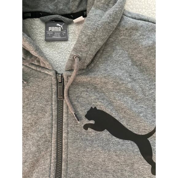PUMA Unisex SMALL Gray Full Zip Hooded Fleece Jacket/Windbreaker W/ Pockets # - Picture 2 of 7